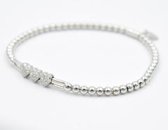 Hulchi Belluni, bracelet extensible en or blanc 18 carats avec cœurs de diamants - 20381-WW