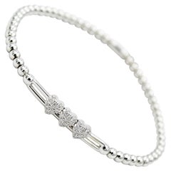 Hulchi Belluni Heart Diamond Stretch Bracelet in 18 Karat White Gold-20381-WW