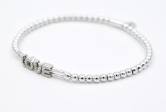 Hulchi Belluni Love Stretch Diamond Bracelet in 18 Karat White Gold- 20359-WW