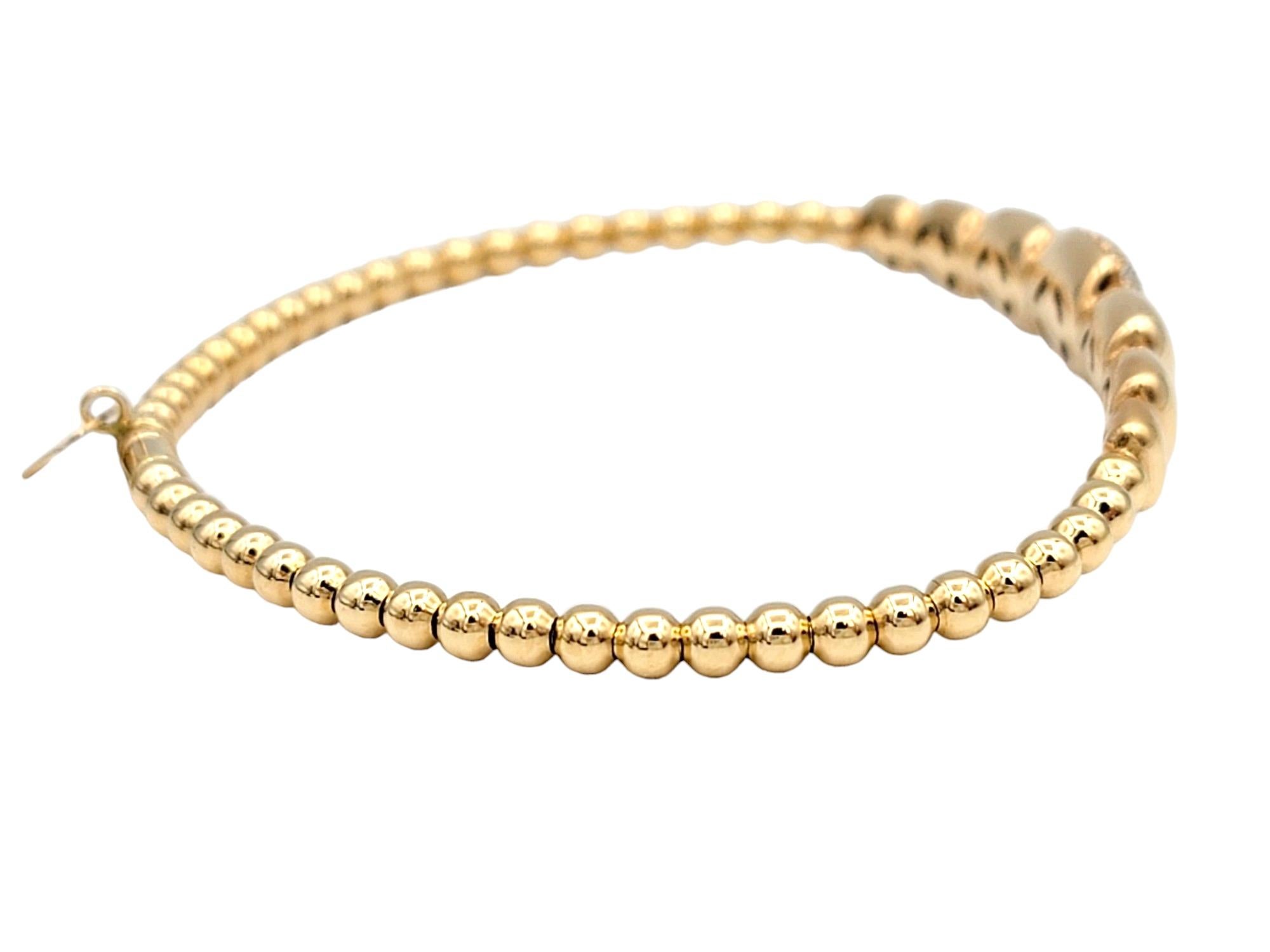 Contemporary Hulchi Belluni Tresore Collection 3mm Stretch Bracelet Rose Gold with Diamonds  For Sale
