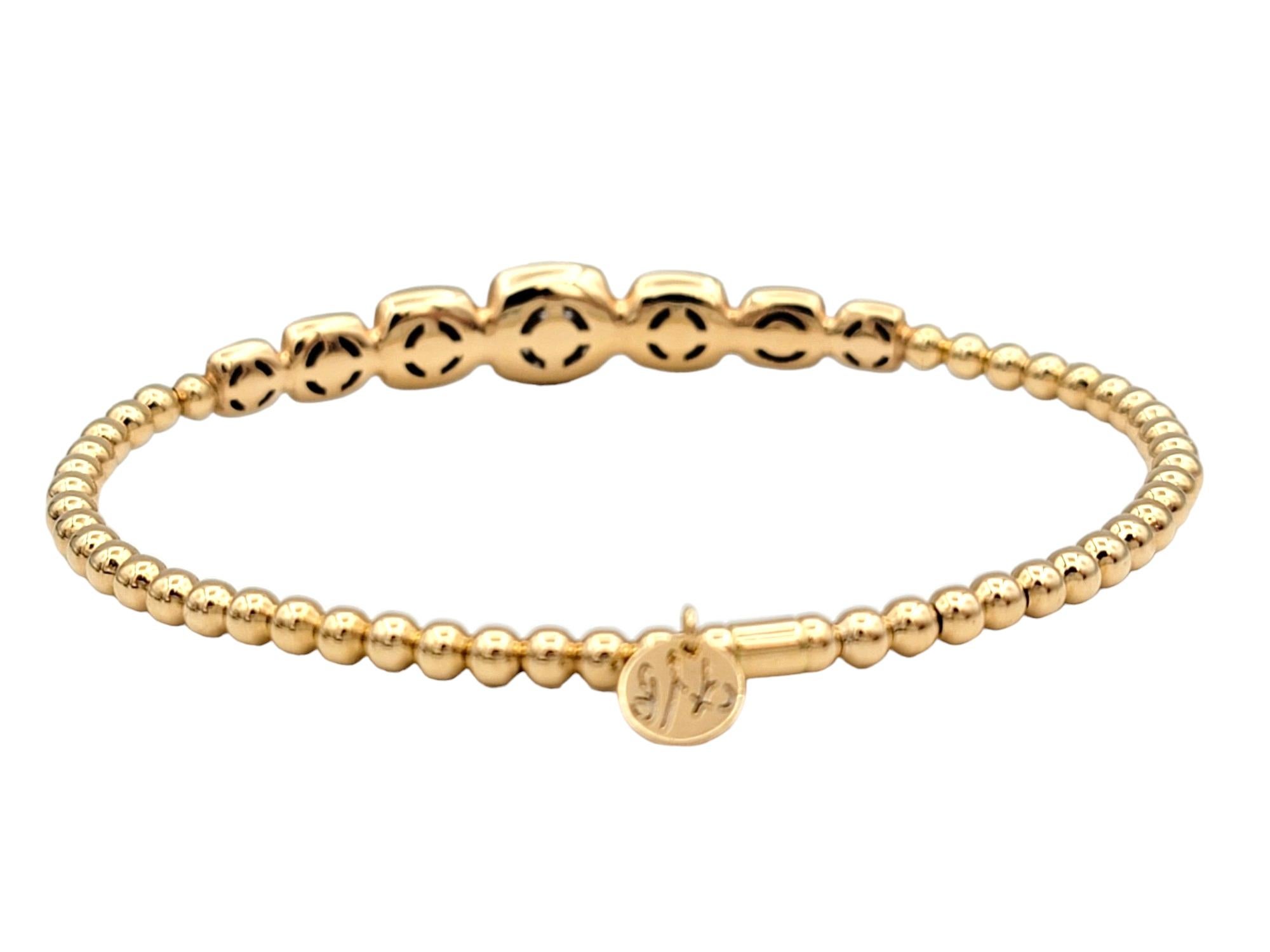 Taille ronde Hulchi Belluni Tresore Collection Bracelet extensible 3 mm en or rose avec diamants  en vente