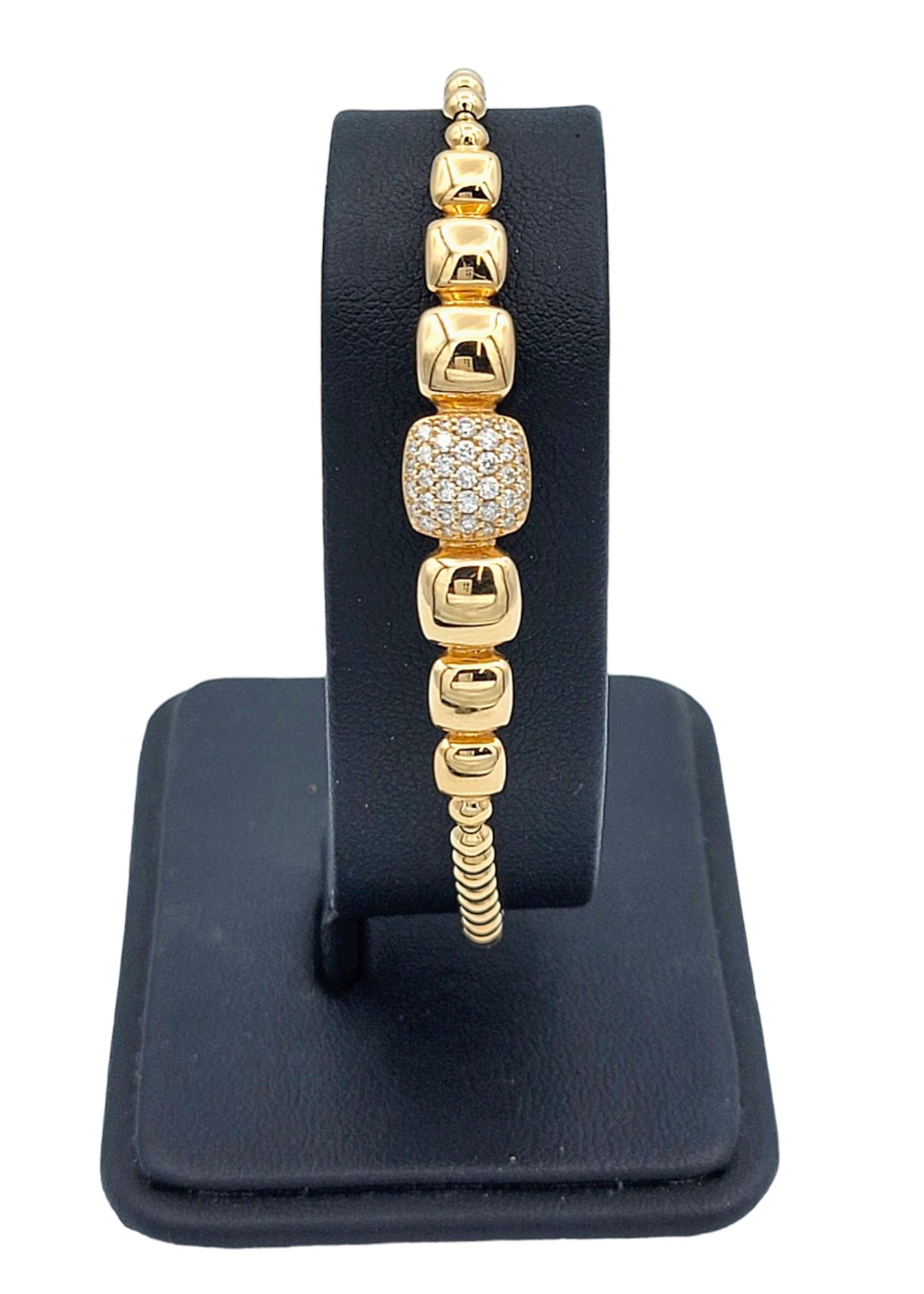 Hulchi Belluni Tresore Kollektion 3mm Stretch-Armband aus Roségold mit Diamanten  im Angebot 1