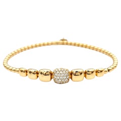 Hulchi Belluni Tresore Collection 3mm Stretch Bracelet Rose Gold with Diamonds 