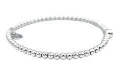 Hulchi Belluni Tresore Collection Bracelet extensible 3 mm en or blanc avec diamants