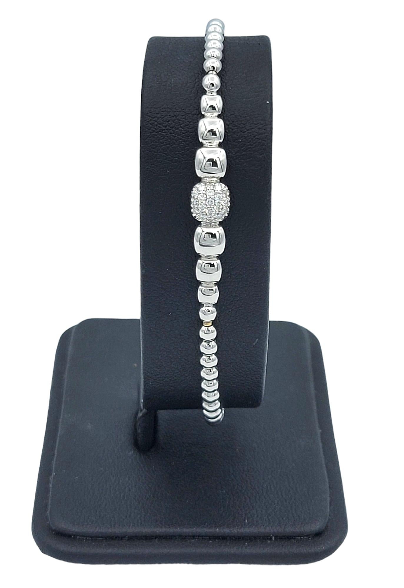 Hulchi Belluni Tresore Collection Bracelet extensible 3 mm en or blanc avec diamants  Pour femmes en vente