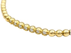 Hulchi Belluni Tresore Collection 3mm Stretch Bracelet Yellow Gold and Diamonds