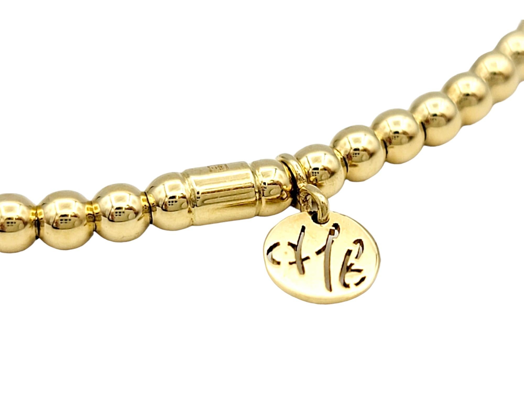 Women's Hulchi Belluni Tresore Collection 3mm Stretch Bracelet Yellow Gold and Diamonds For Sale