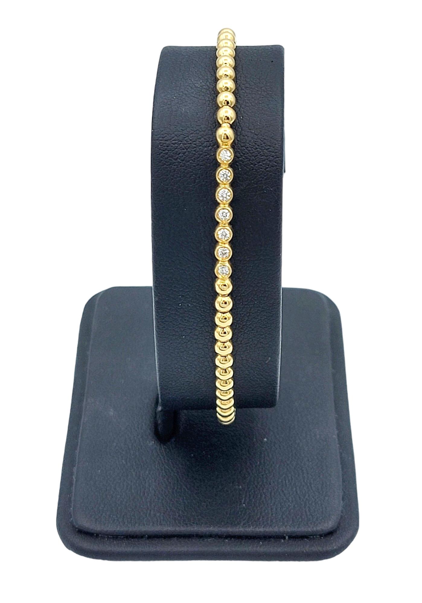 Hulchi Belluni Tresore Kollektion 3mm Stretch-Armband aus Gelbgold und Diamanten im Angebot 1