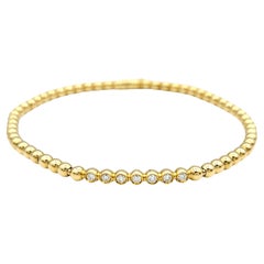 Hulchi Belluni Tresore Collection 3mm Stretch Bracelet Yellow Gold and Diamonds