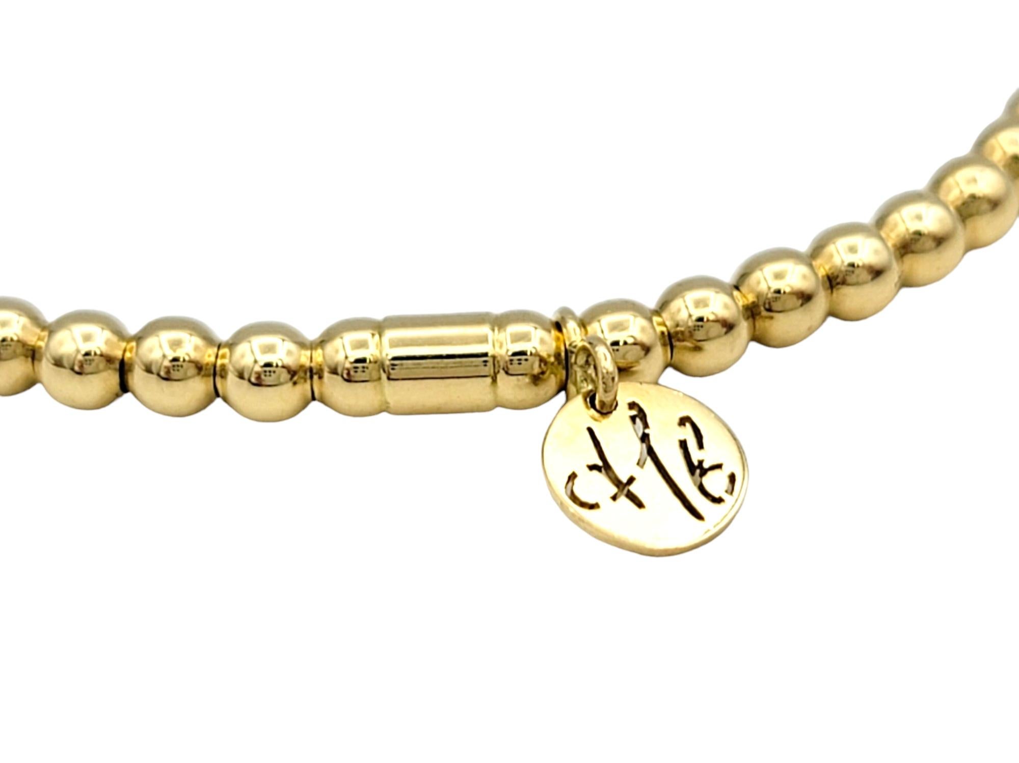 Hulchi Belluni Tresore Collection Bracelet extensible 3 mm en or jaune avec croix en diamants Pour femmes en vente