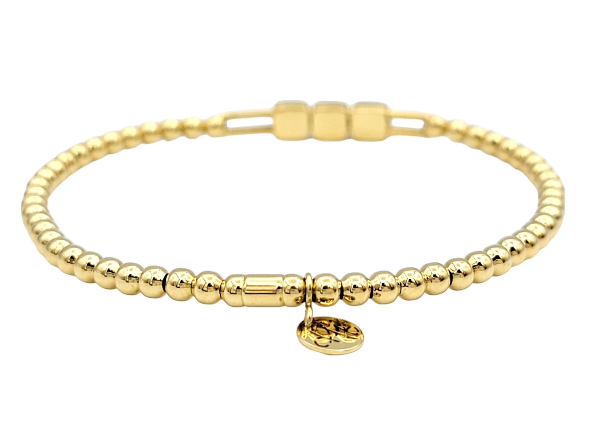 Round Cut Hulchi Belluni Tresore Collection 3mm Stretch Bracelet Yellow Gold & Diamonds  