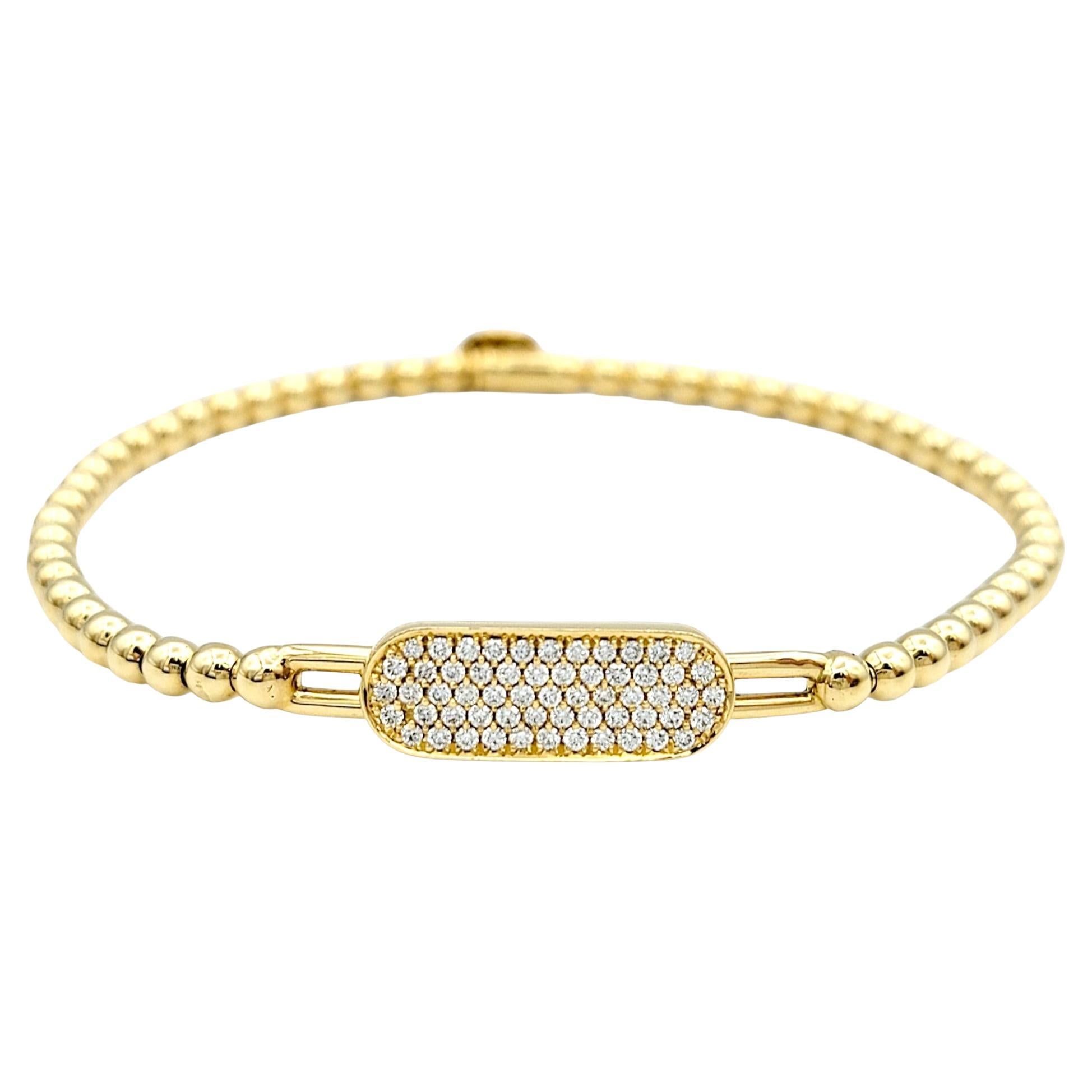 Hulchi Belluni Tresore Collection Bracelet extensible 3 mm en or jaune et diamants  en vente