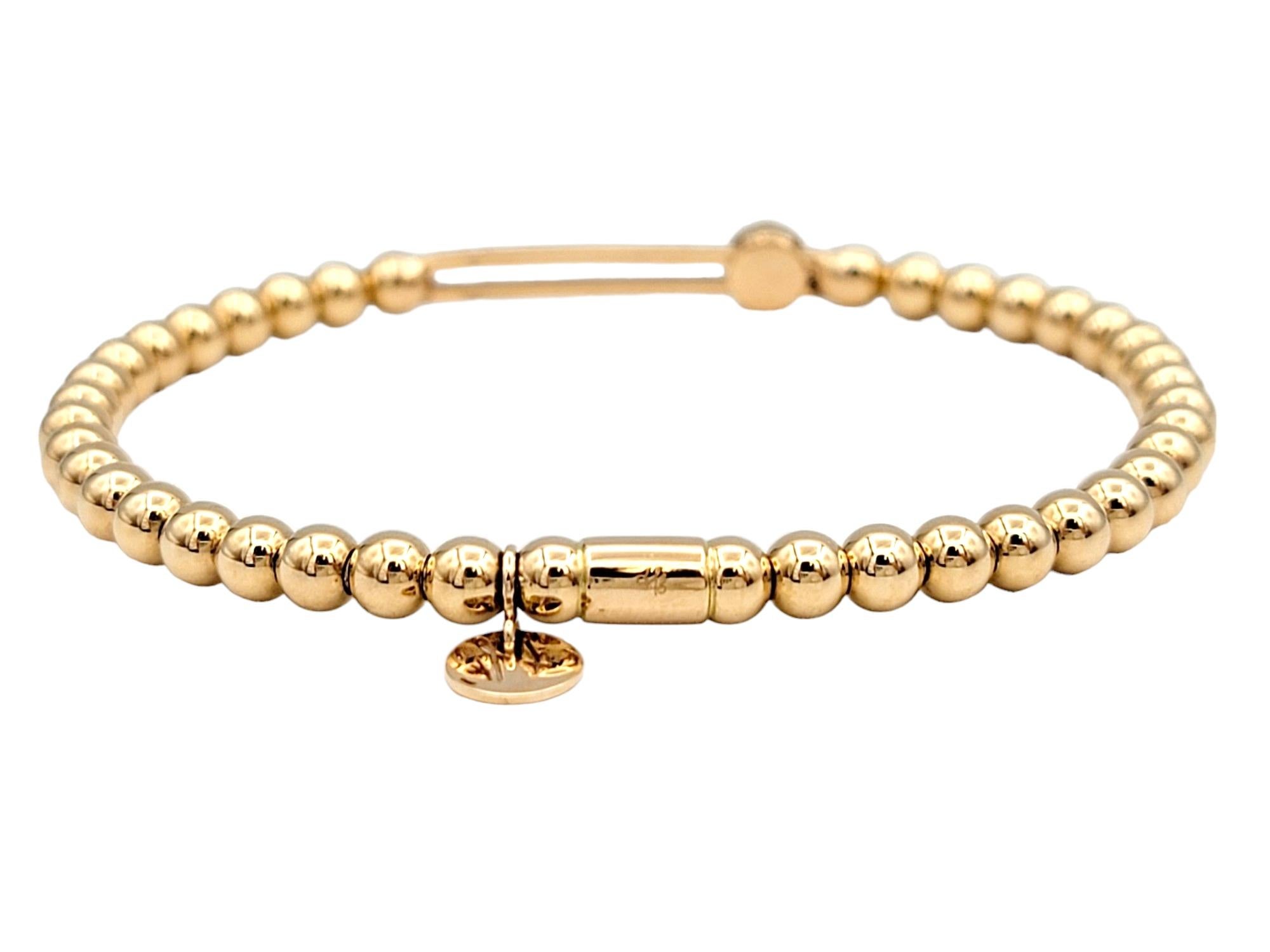 Contemporary Hulchi Belluni Tresore Collection 4mm Stretch Bracelet Rose Gold and Diamond Bar For Sale