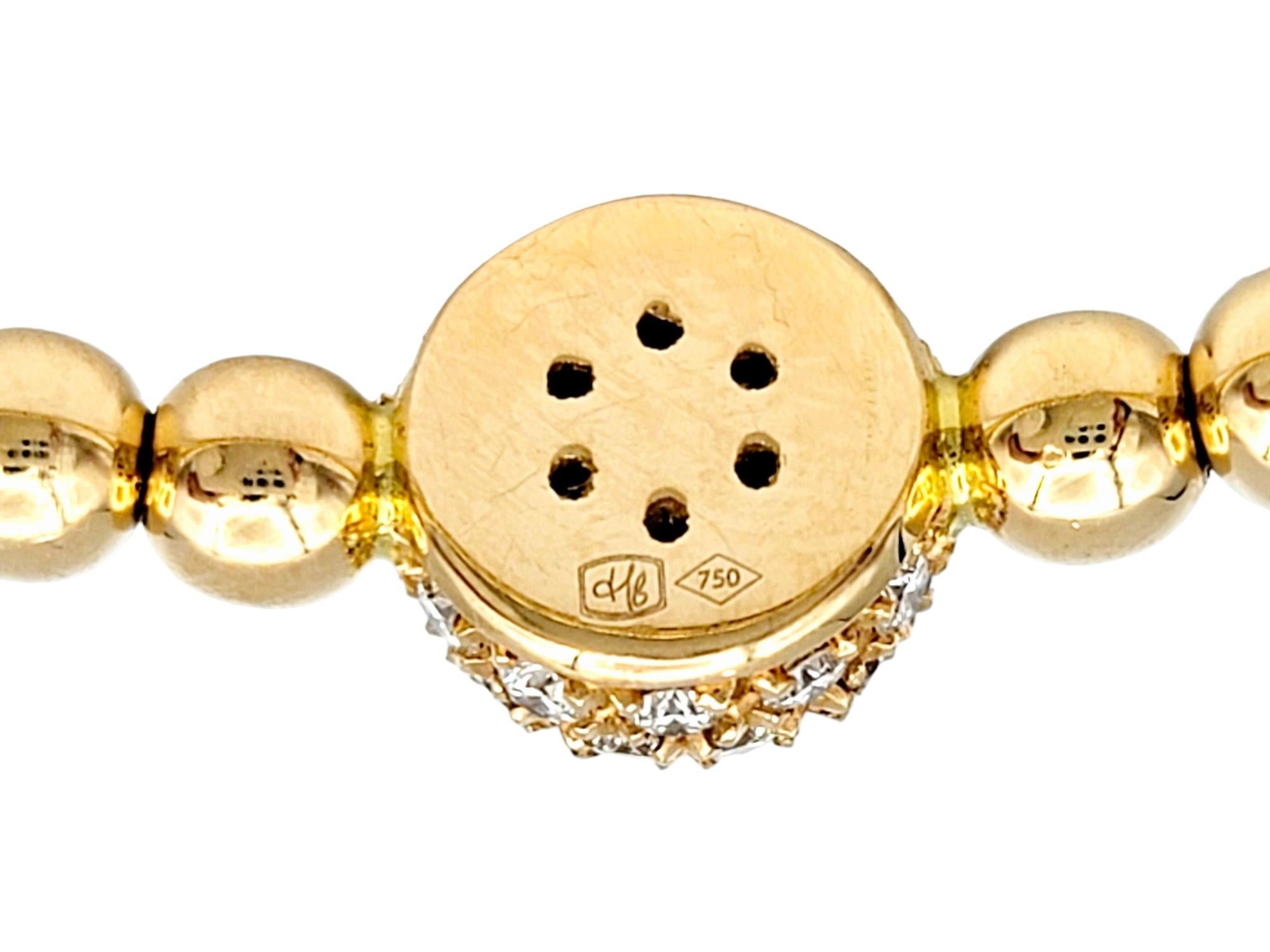Hulchi Belluni Tresore Collection Bracelet extensible 4mm Dome en or rose et diamant Pour femmes en vente