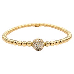 Hulchi Belluni Tresore Collection 4mm Stretch Bracelet Rose Gold & Diamond Dome