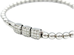 Hulchi Belluni Tresore Collection Bracelet extensible de 4 mm en or blanc et diamants