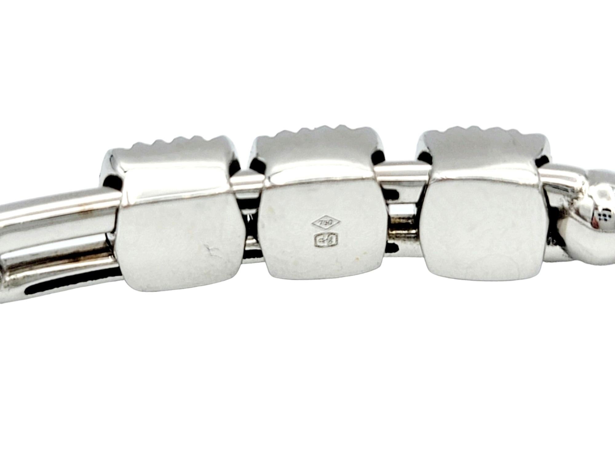 Hulchi Belluni Tresore Collection Bracelet extensible de 4 mm en or blanc et diamants   Pour femmes en vente