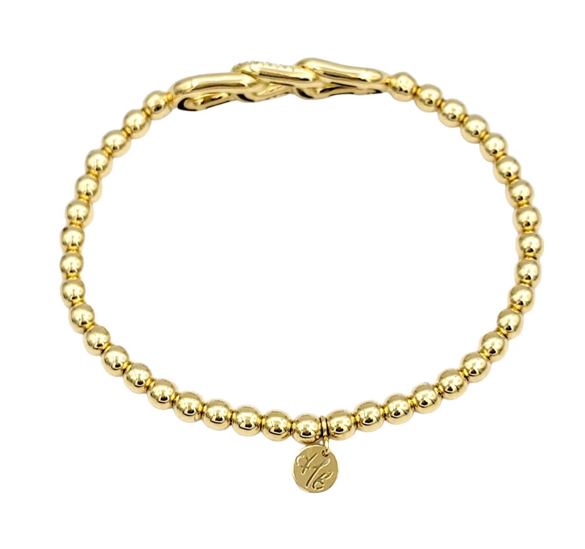 Round Cut Hulchi Belluni Tresore Collection 4mm Stretch Bracelet Yellow Gold & Diamonds For Sale