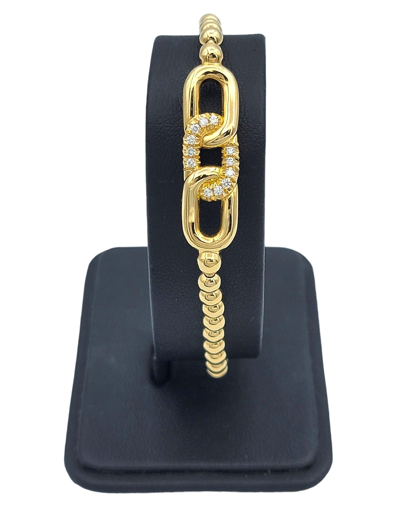 Hulchi Belluni Tresore Collection Bracelet extensible 4 mm en or jaune et diamants Pour femmes en vente
