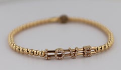 Hulchi Belluni Tresore Collection Diamond 18k Pink Gold Stretch Bead Bracelet