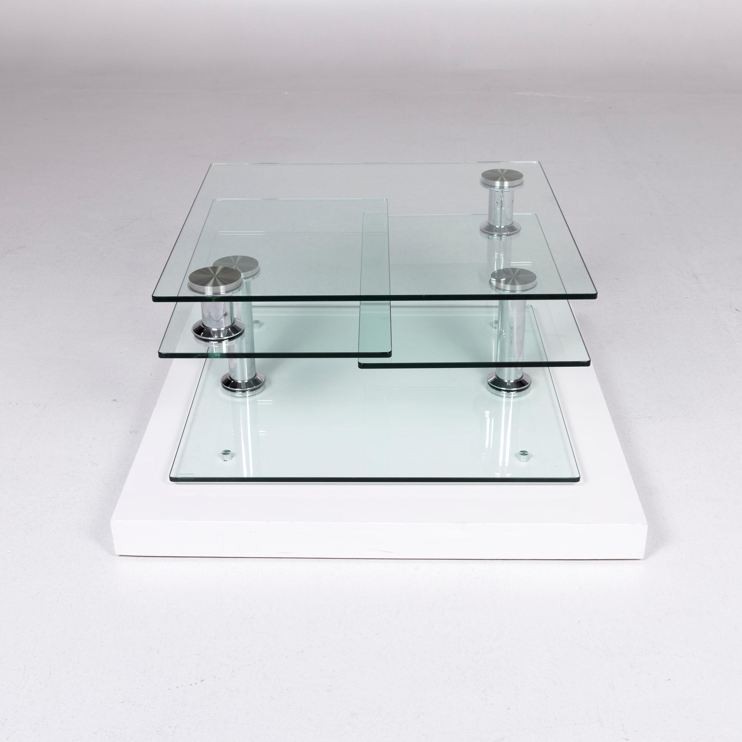 Hülsta Glass Couchtisch Silber Chrome Function Tisch 4