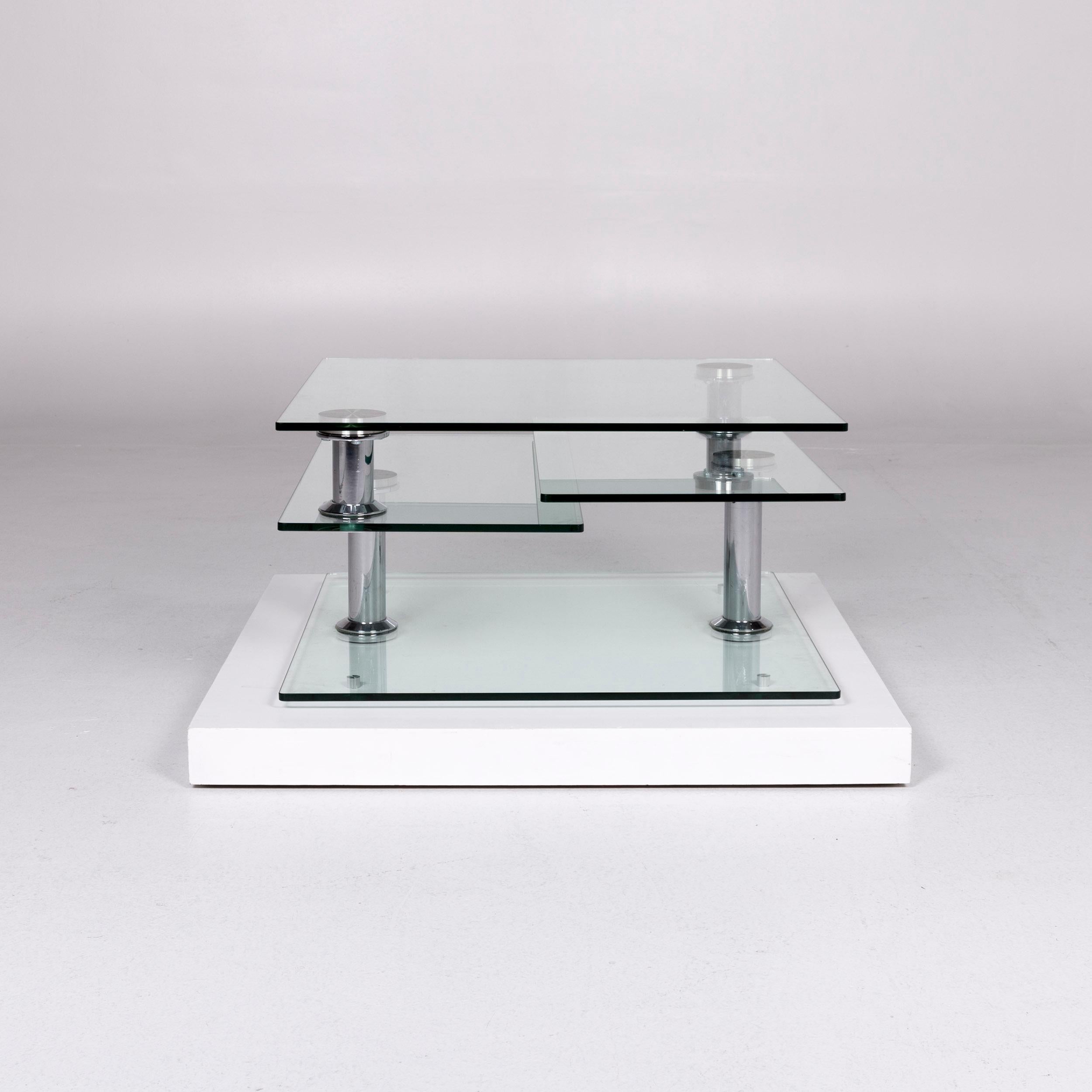 Hülsta Glass Couchtisch Silber Chrome Function Tisch 6