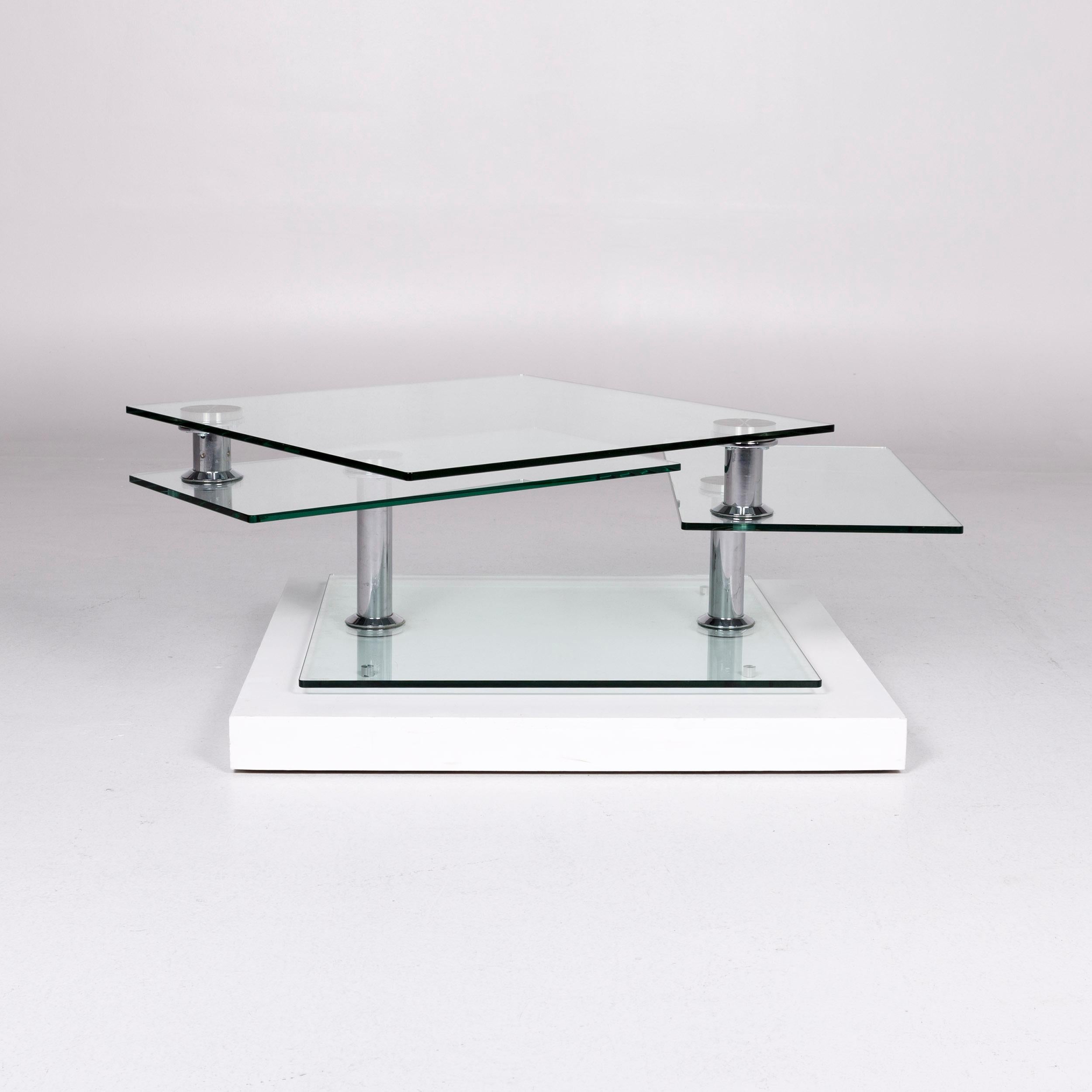 Hülsta Glass Couchtisch Silber Chrome Function Tisch In Good Condition In Cologne, DE