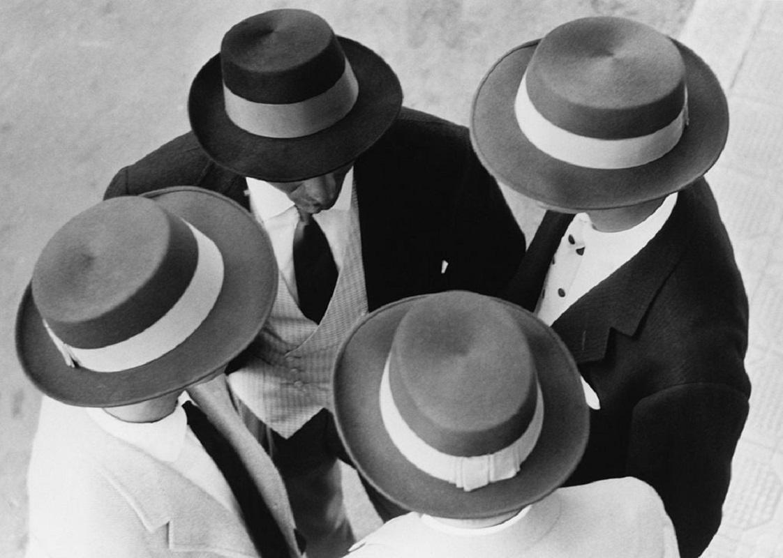 "Italian Hats" by Hulton Archive

Models wearing a collection of Italian designed hats for winter 1956/7 and spring 1957, at the fifth Men's Fashion Festival, San Remo, Italy.

Unframed
Paper Size: 30" x 40''(inches / 76 x 101 cm 
Printed