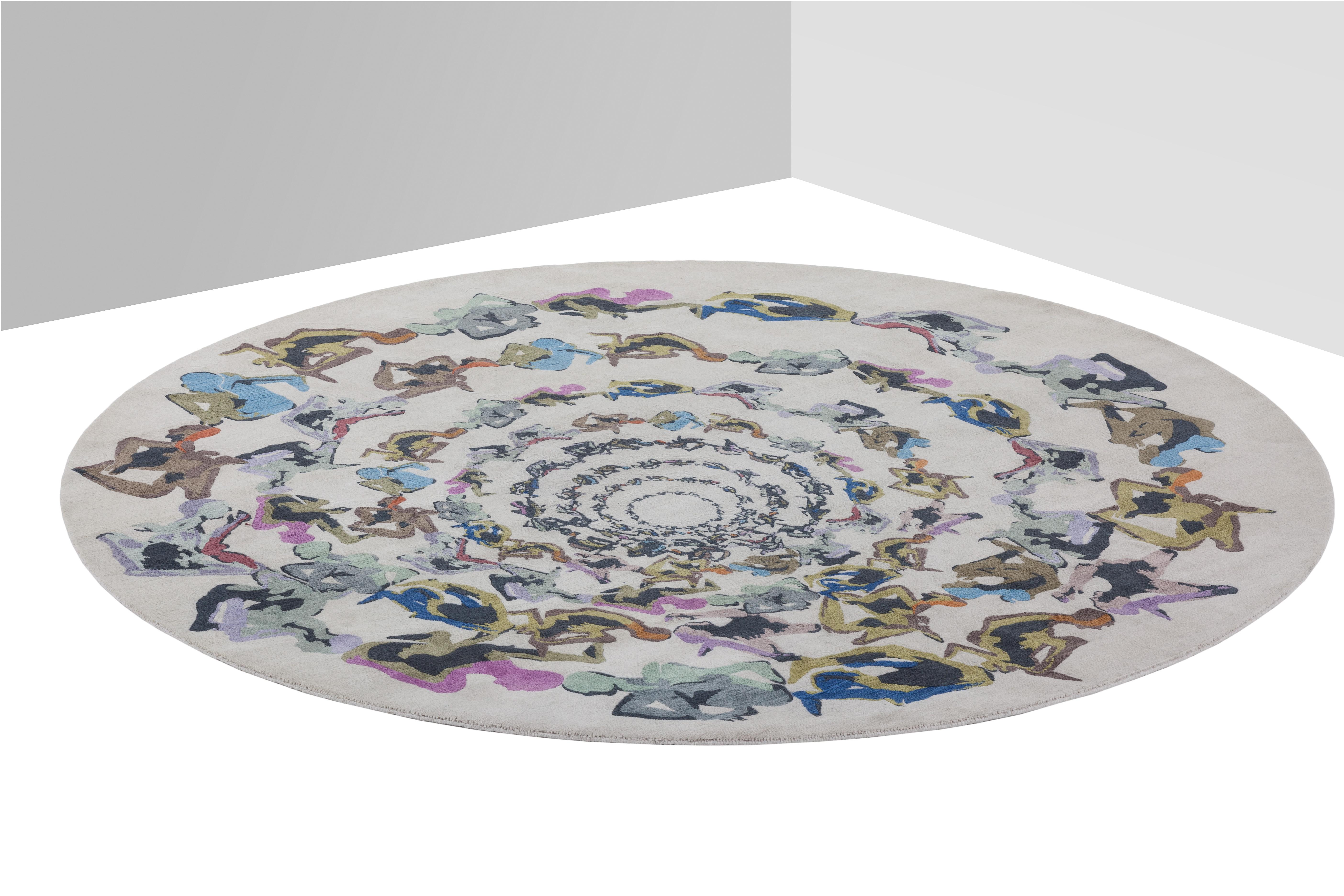 Cirlce humana: Alfombra Inferno, Nudo a mano en lana, 200 Kn, Veneziano & Di Virgilio Nepalés en venta