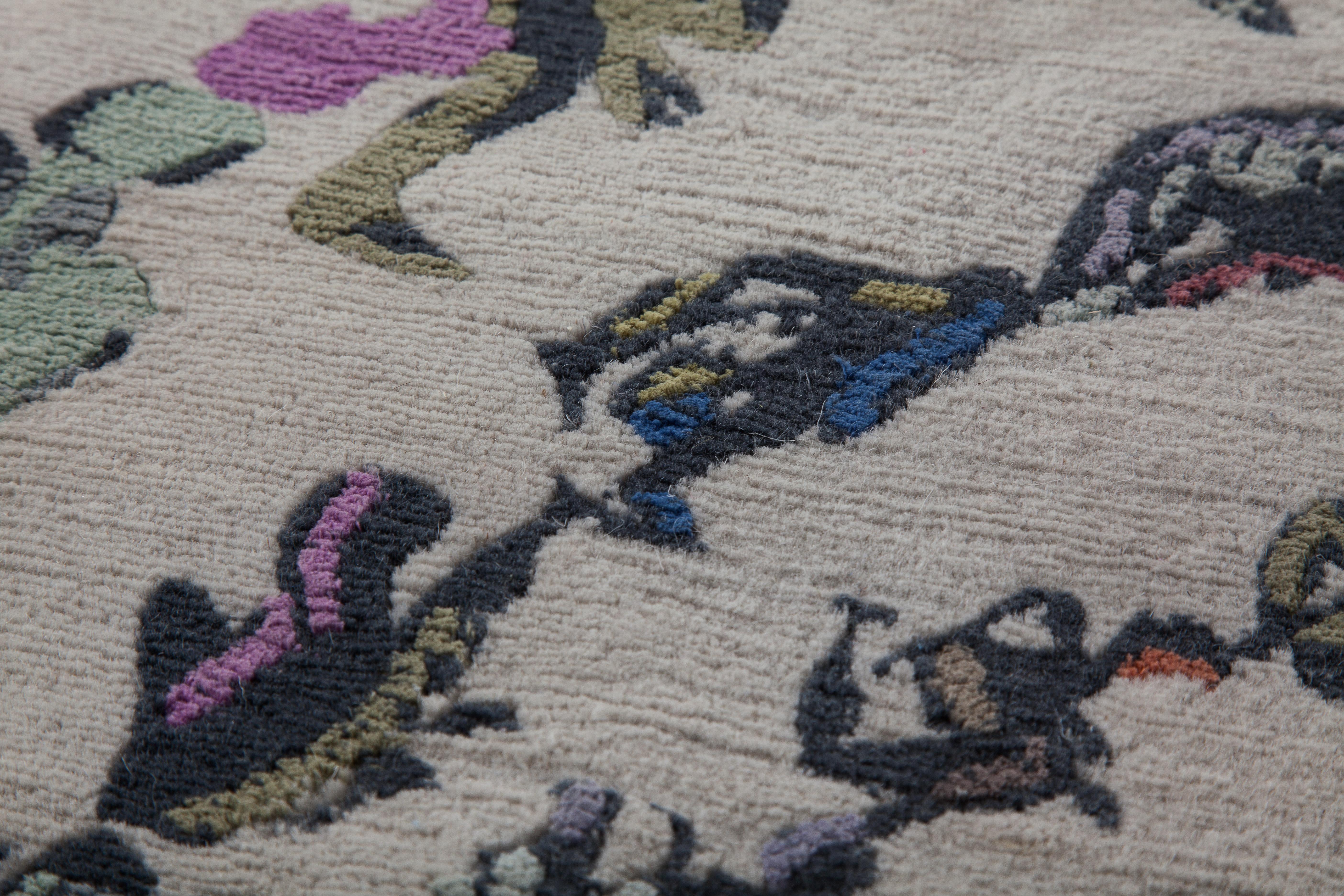 Human Cirlce: Inferno carpet, Handknot in Wool, 200 Kn, Veneziano & Di Virgilio For Sale 1