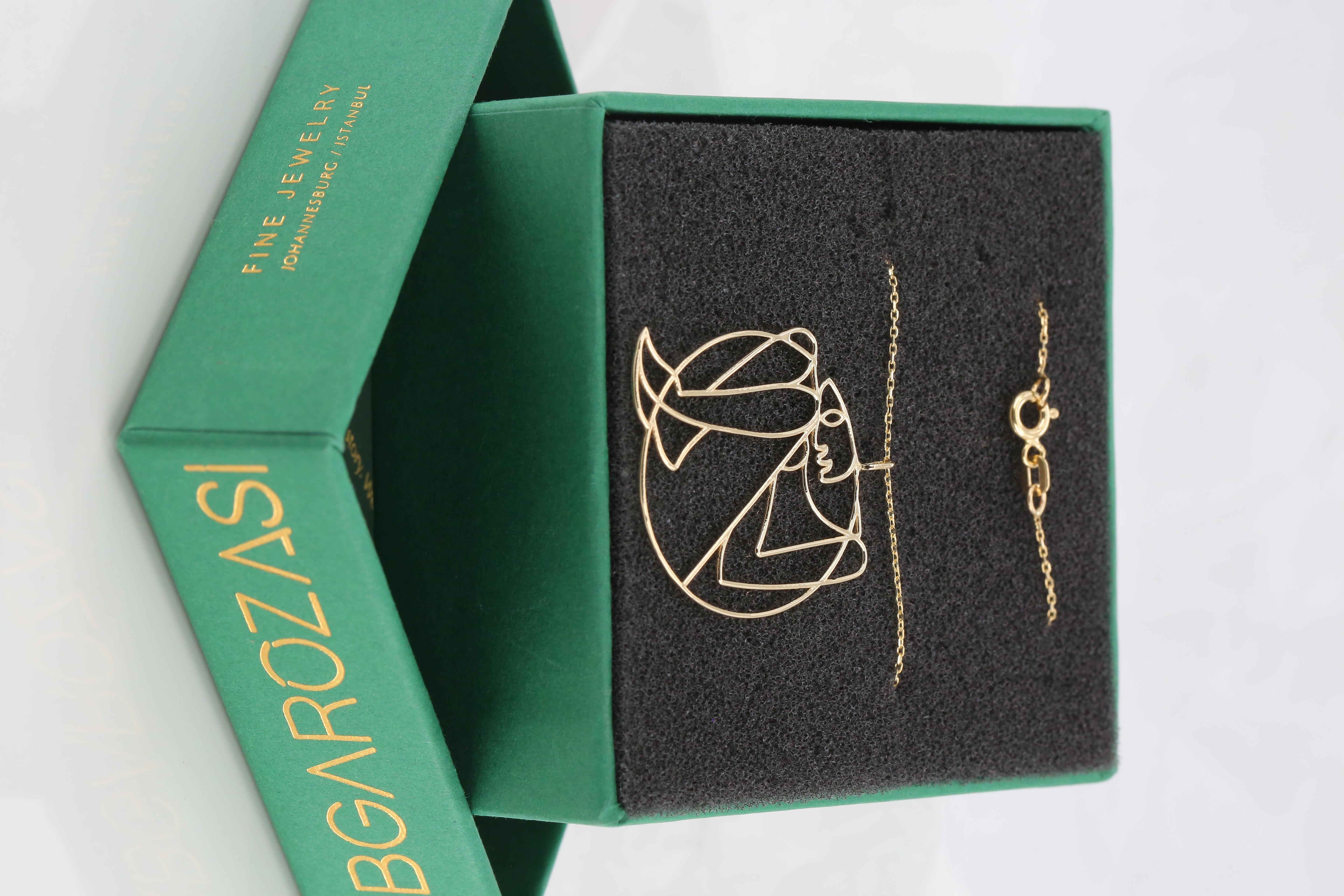 Human in the Womb in Fetal Position Halskette 14K Gold, Goldene Ratio Halskette im Zustand „Neu“ im Angebot in ISTANBUL, TR