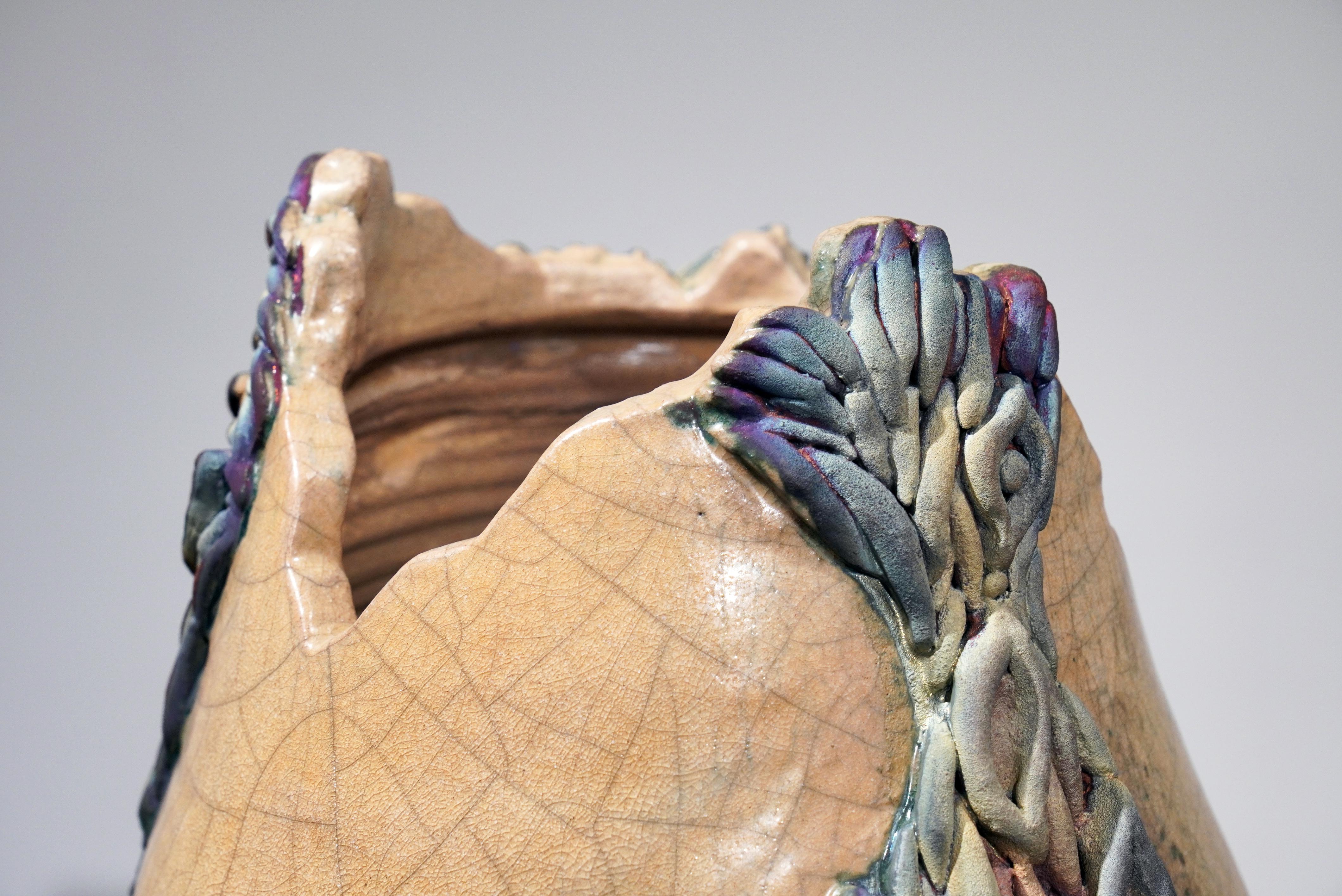 Fired Human - life magnified collection raku ceramic pottery sculpture by Adil Ghani