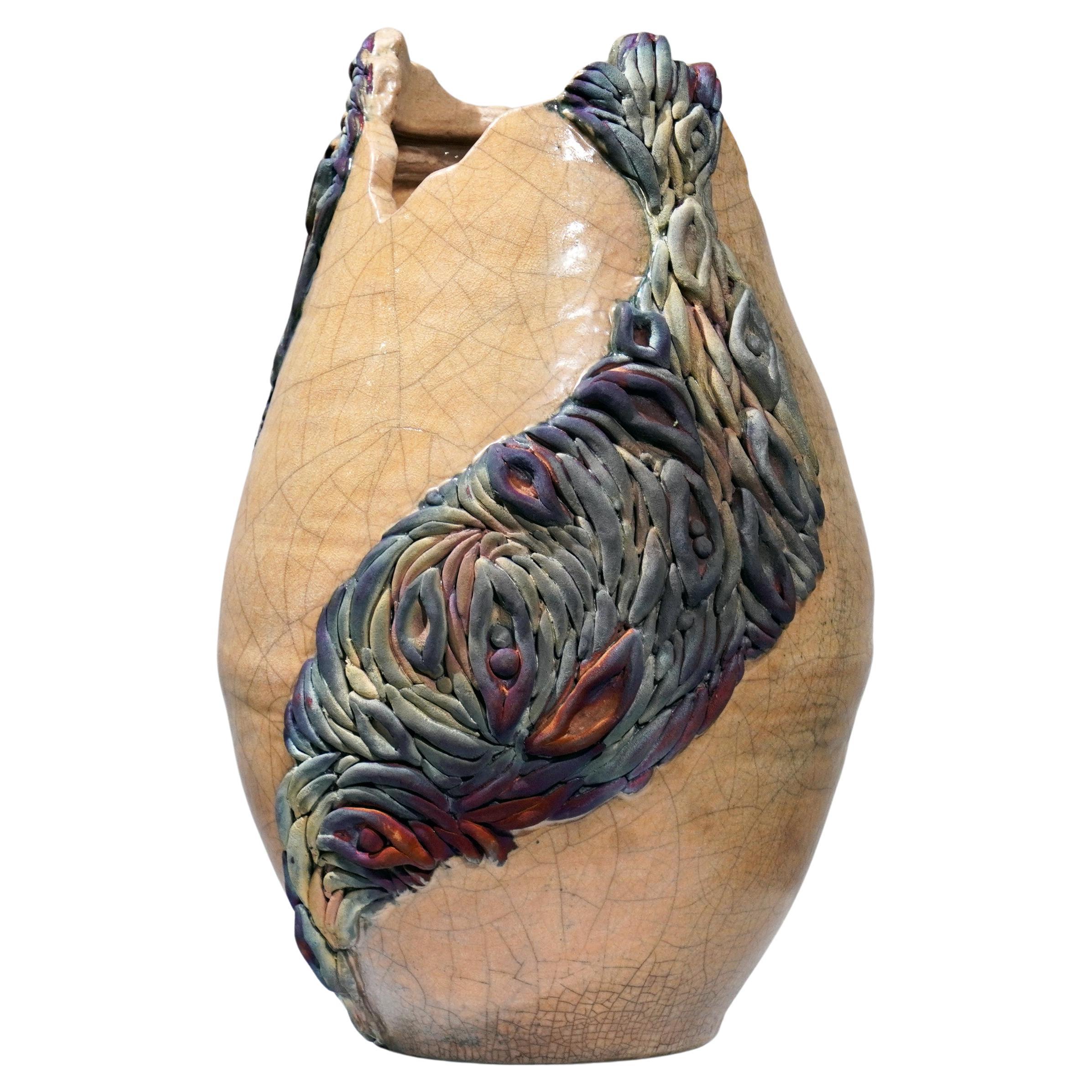 Human - life magnified collection raku ceramic pottery sculpture by Adil Ghani For Sale