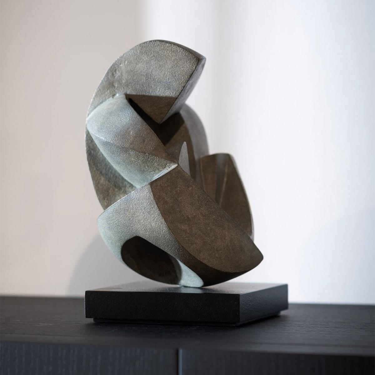 Belgian Human Love Bronze Grey Sculpture For Sale