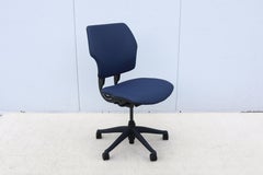 Humanscale Freedom Ergonomic Armless Task Desk Chair in Blue Color Slightly Used
