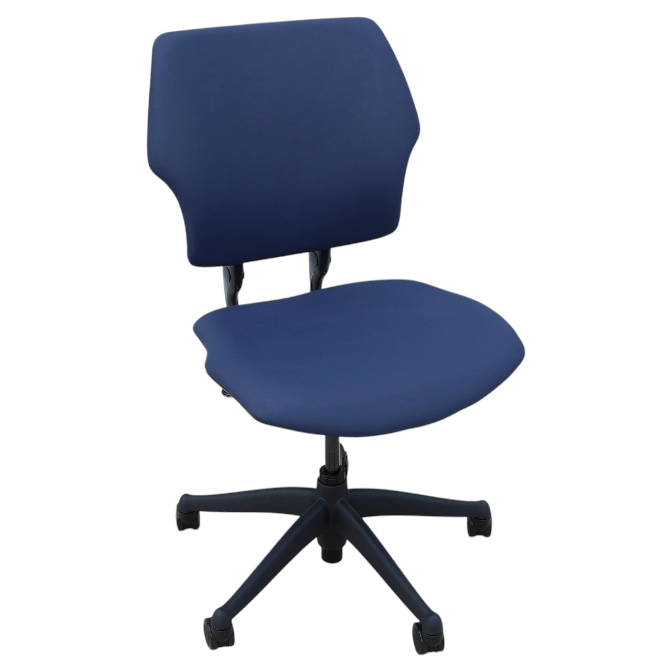 Humanscale Freedom Ergonomic Armless Task Desk Chair in Blue Color Slightly Used