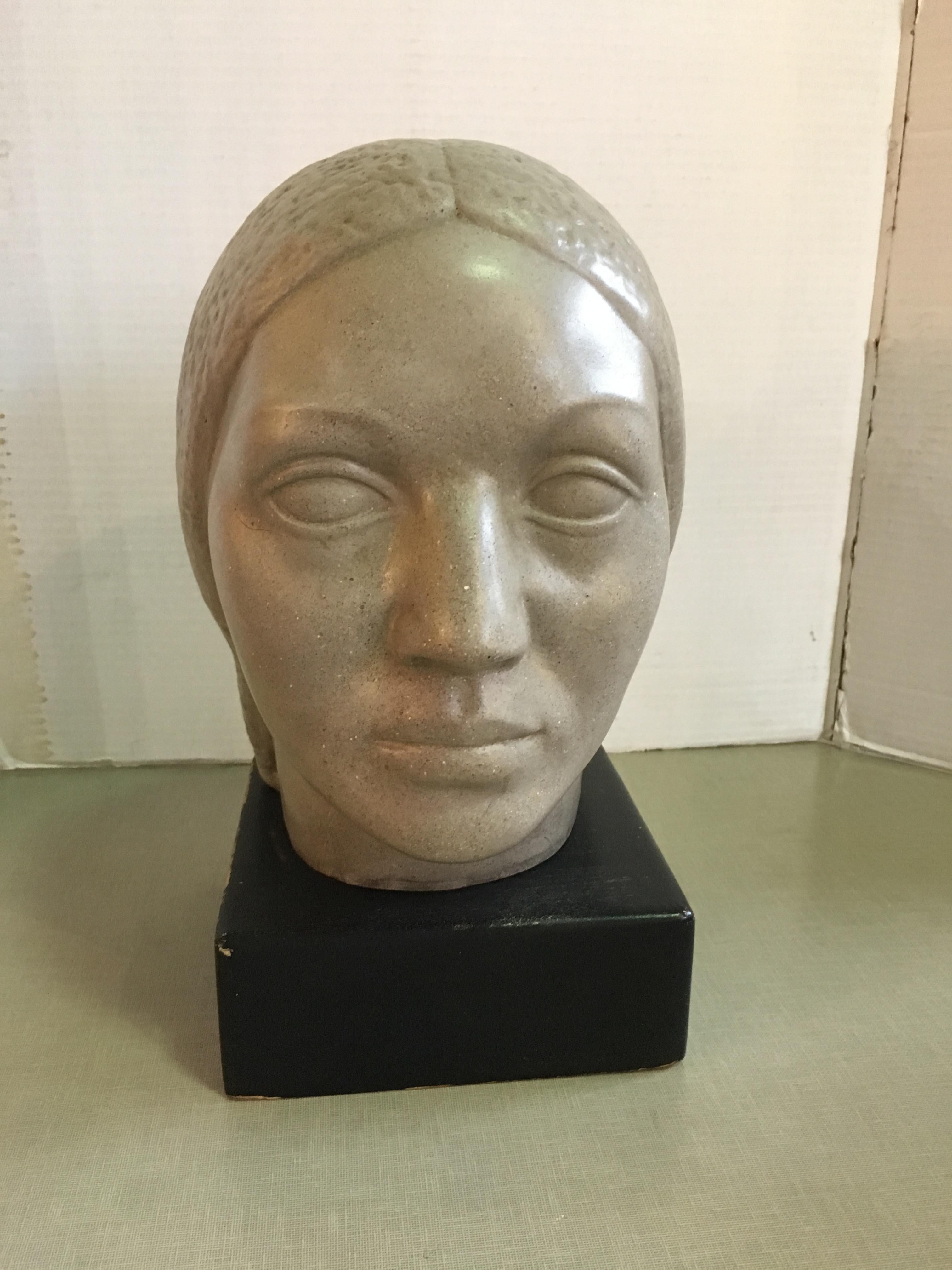 Mid-20th Century Humbert Albrizio Stone Head of Woman