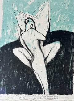 Lithographie à l'épreuve de l'artiste Humberto Castro VI/X, dédicacée, signée et datée