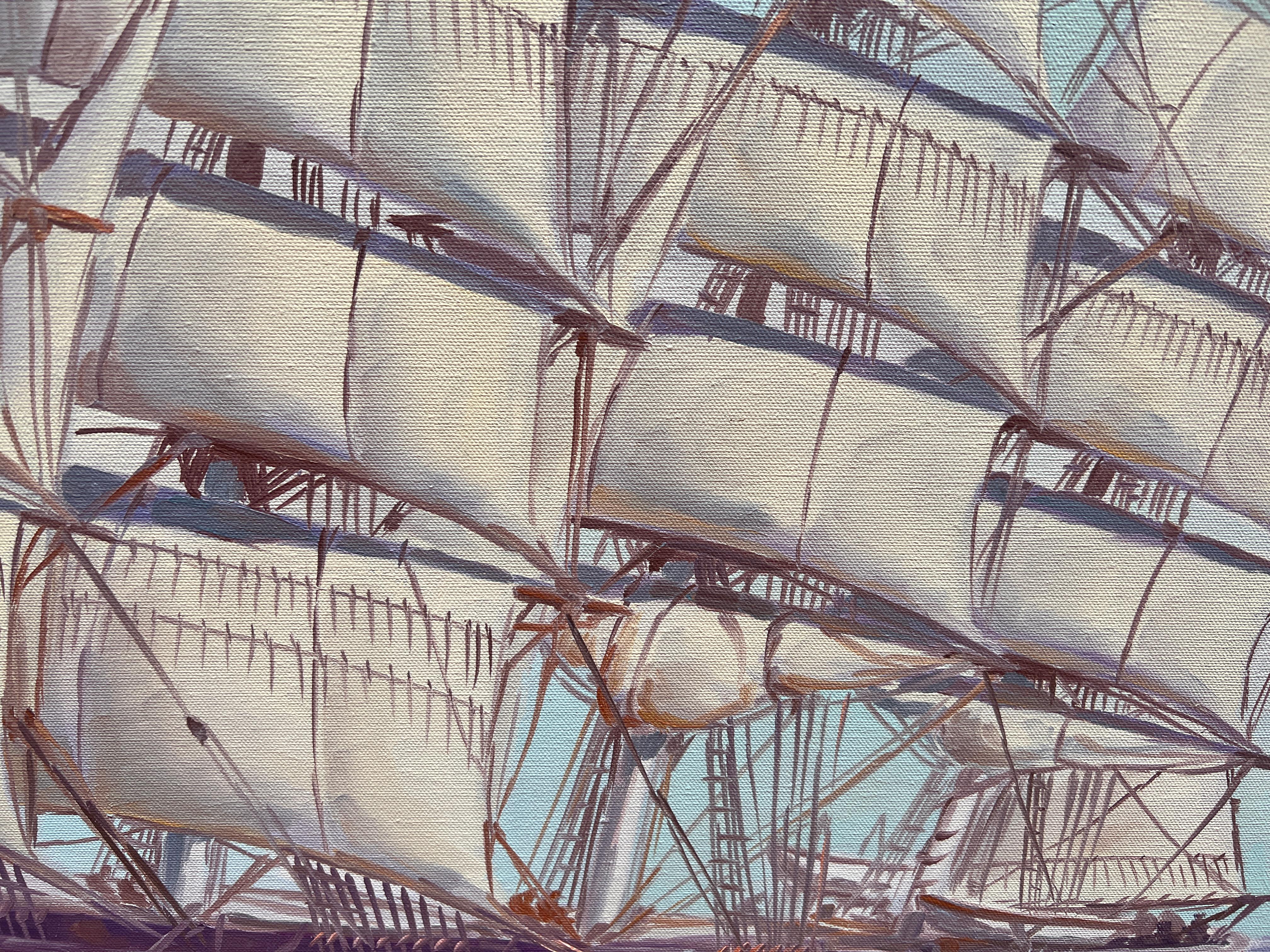 Humberto da Silva Fernandes (1937-2005) Clipper Ship Huge Oil Painting on Canvas For Sale 2