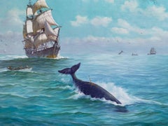 Humberto da Silva Fernandes (1937-2005)Clipper Ship Grande peinture à l'huile sur toile