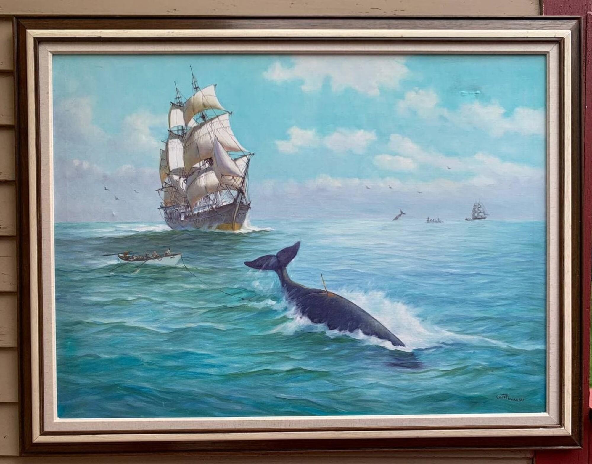 Humberto da Silva Fernandes (1937-2005) Klappschiff Großes Ölgemälde auf Leinwand im Angebot 2