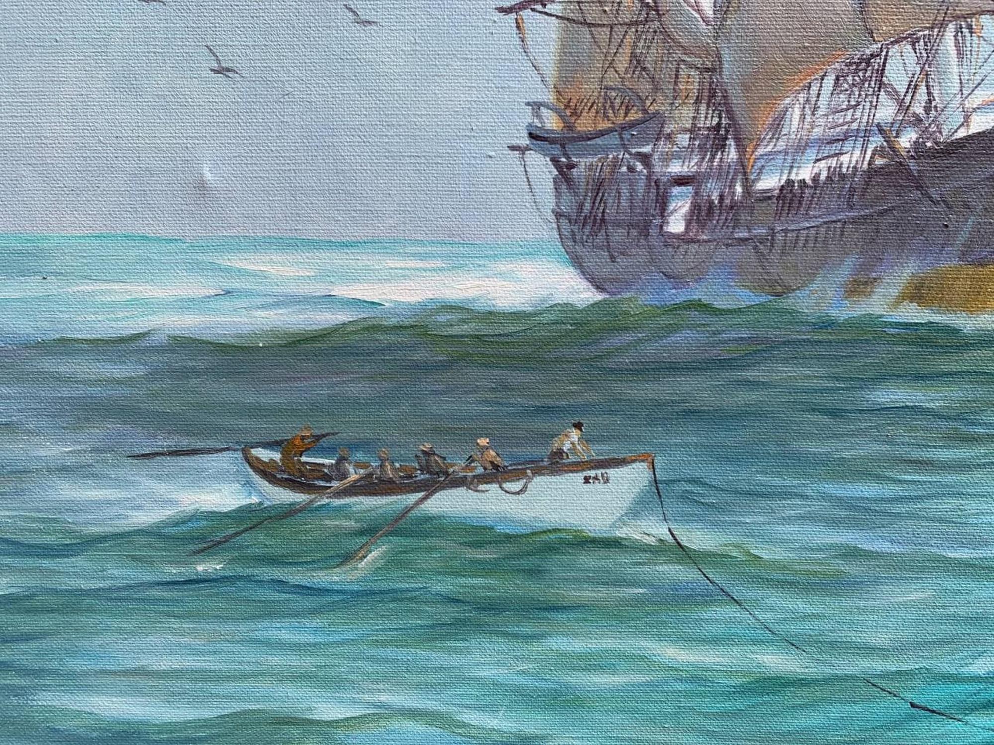 Humberto da Silva Fernandes (1937-2005) Klappschiff Großes Ölgemälde auf Leinwand im Angebot 8