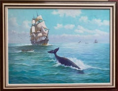 Humberto da Silva Fernandes (1937-2005)Clipper Ship Large Oil Painting on Canvas