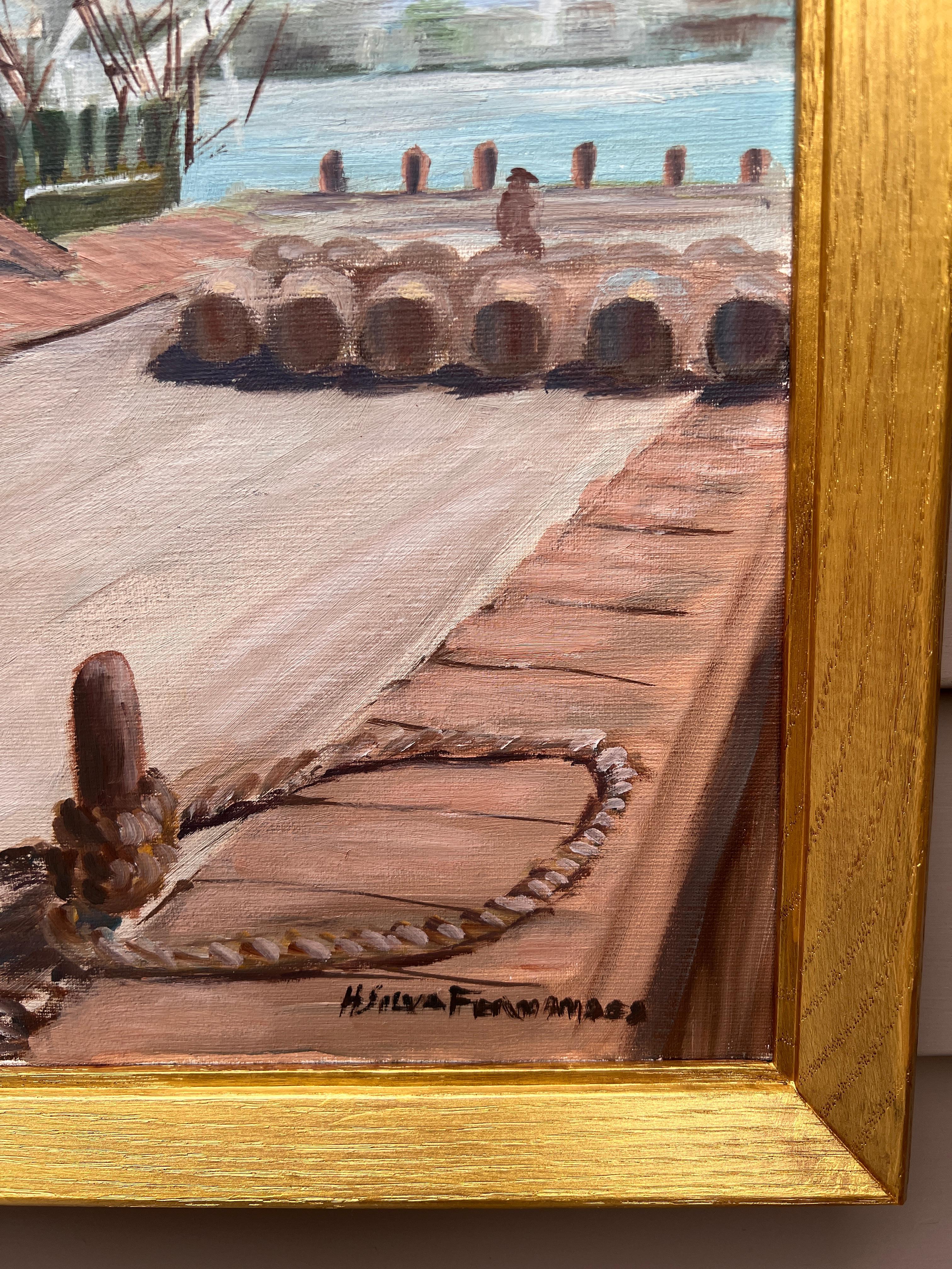 Humberto da Silva Fernandes(1937-2005) Clipper Ship Oil Painting on Canvas For Sale 5