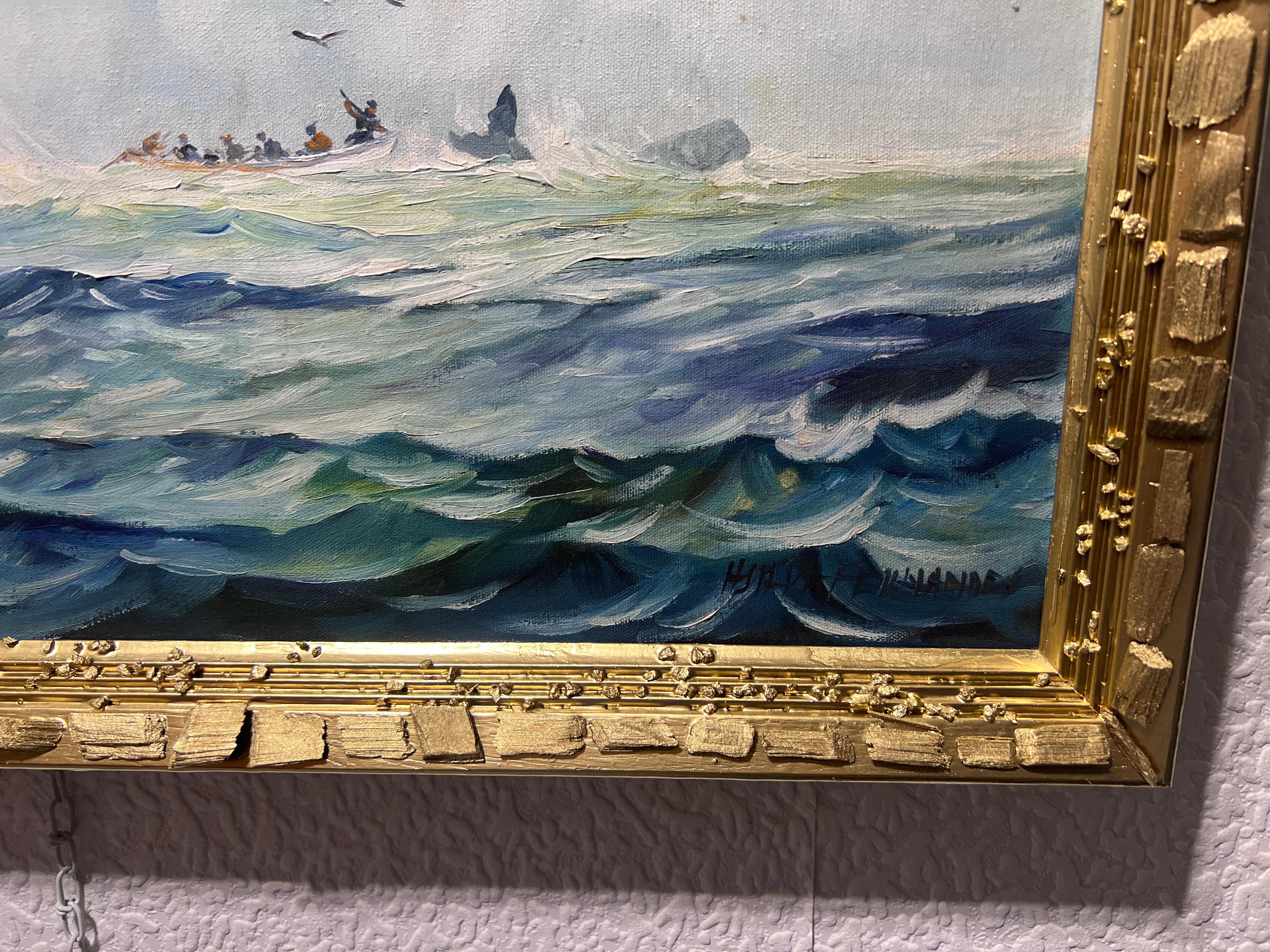 Humberto da Silva Fernandes(1937-2005) Clipper Ship Oil Painting on Canvas 6