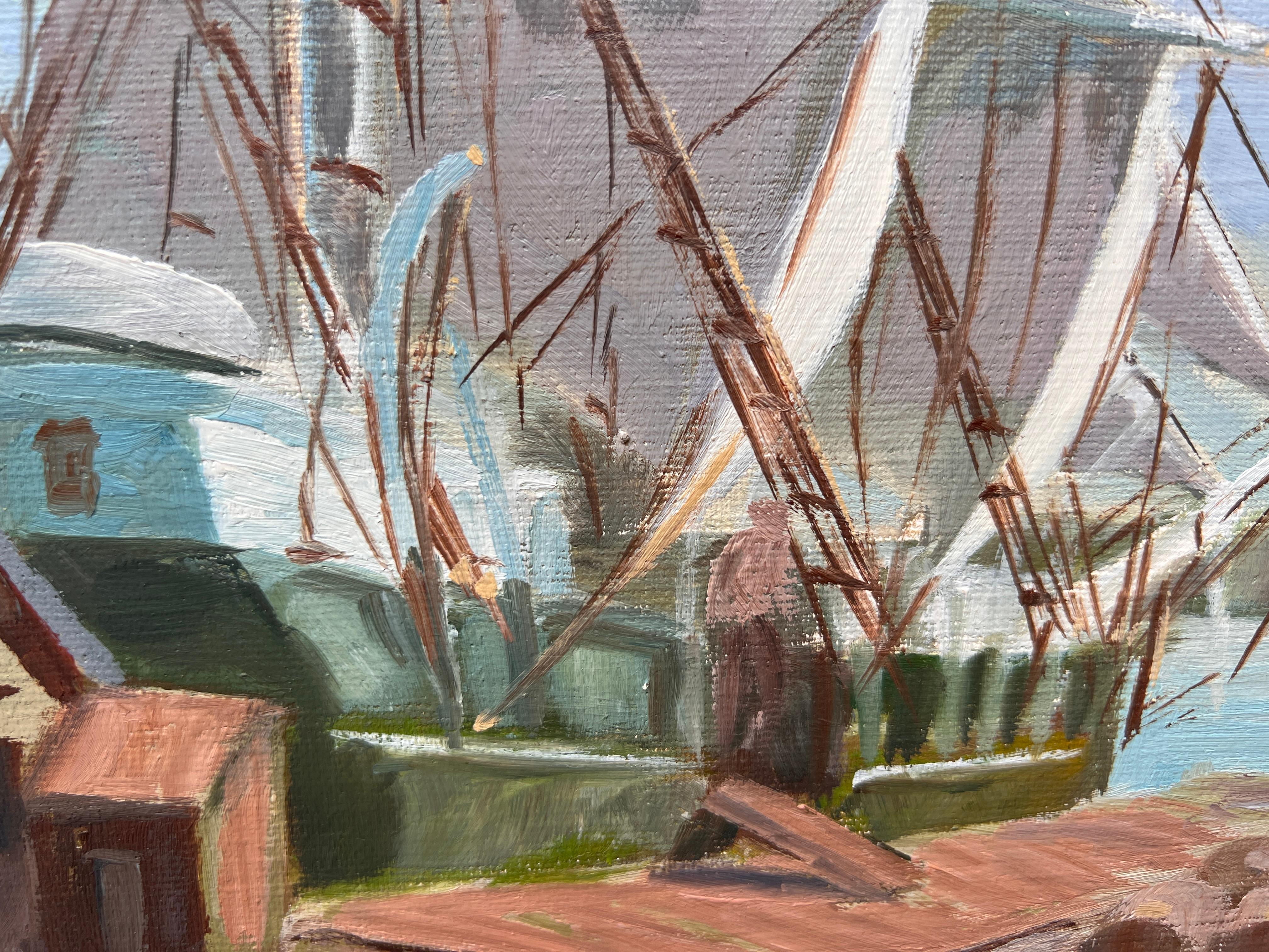 Peinture à l'huile sur toile Clipper Ship de Humberto da Silva Fernandes (1937-2005) en vente 6
