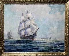 Humberto da Silva Fernandes(1937-2005) Clipper Ship Oil Painting on Canvas