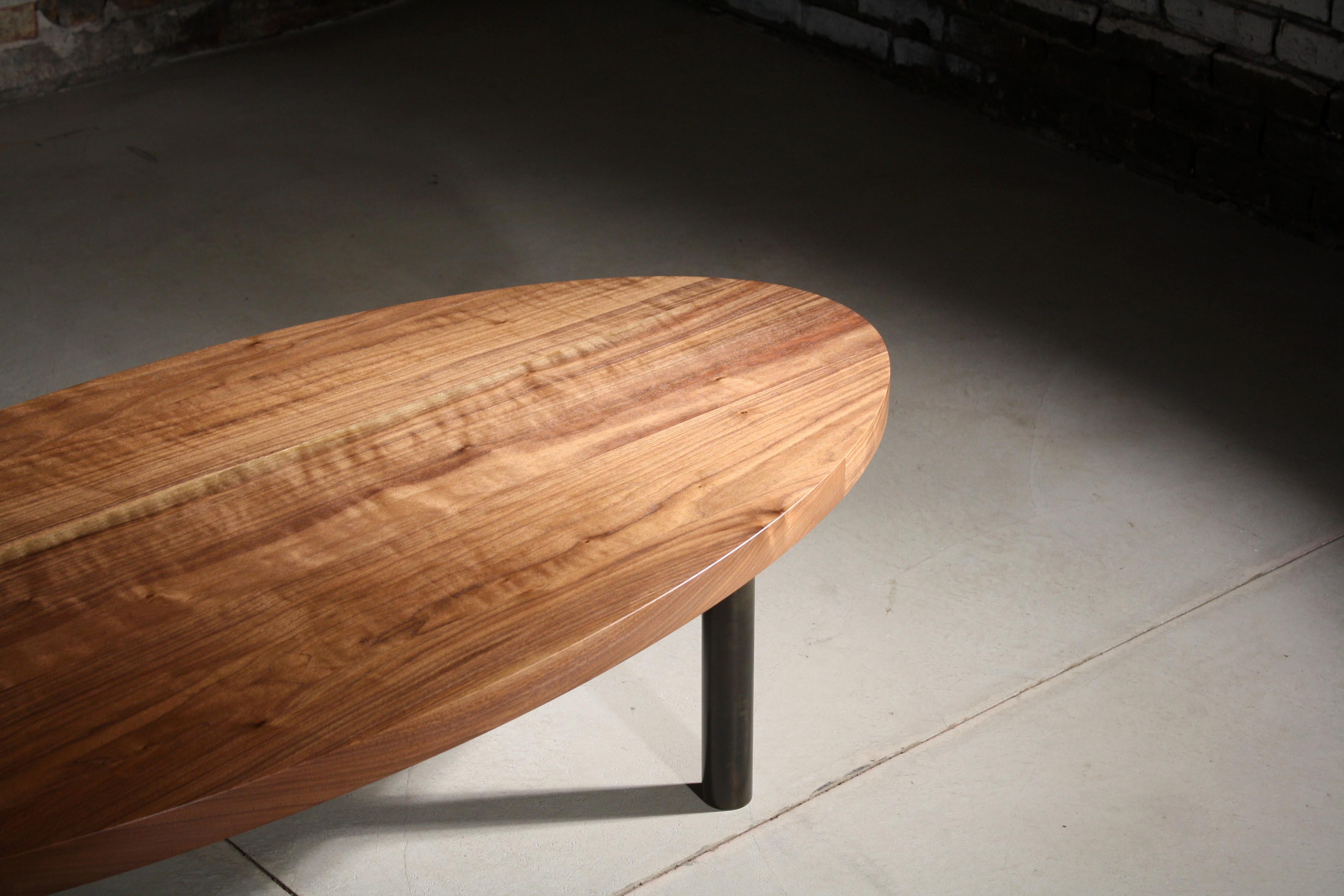 Humboldt Low Table or Coffee Table by Laylo Studio in Walnut and Blackened Steel In New Condition For Sale In Chicago, IL
