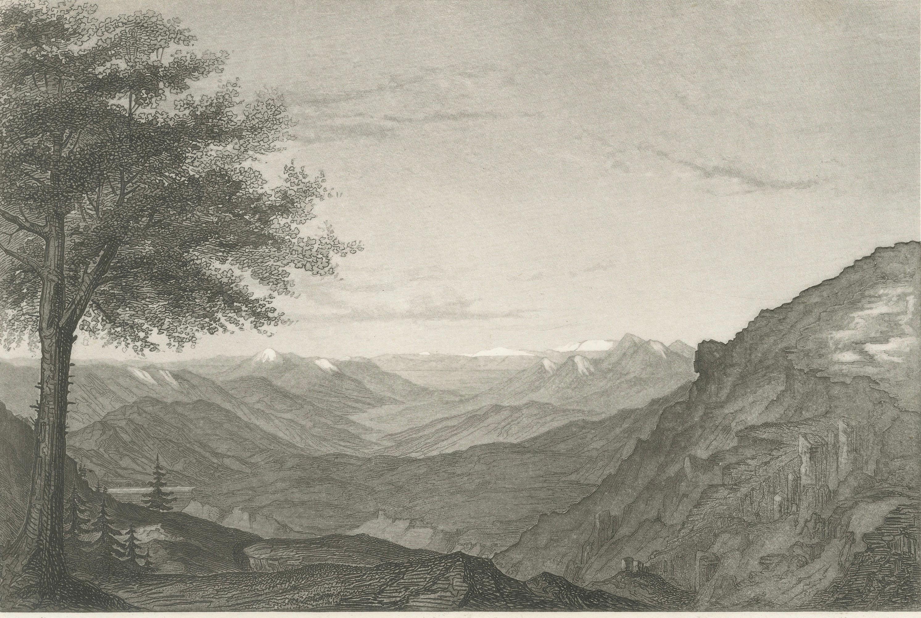 Humboldt Pass, Great Basin Nevada – Beckwith Survey Engraving, c.1855
