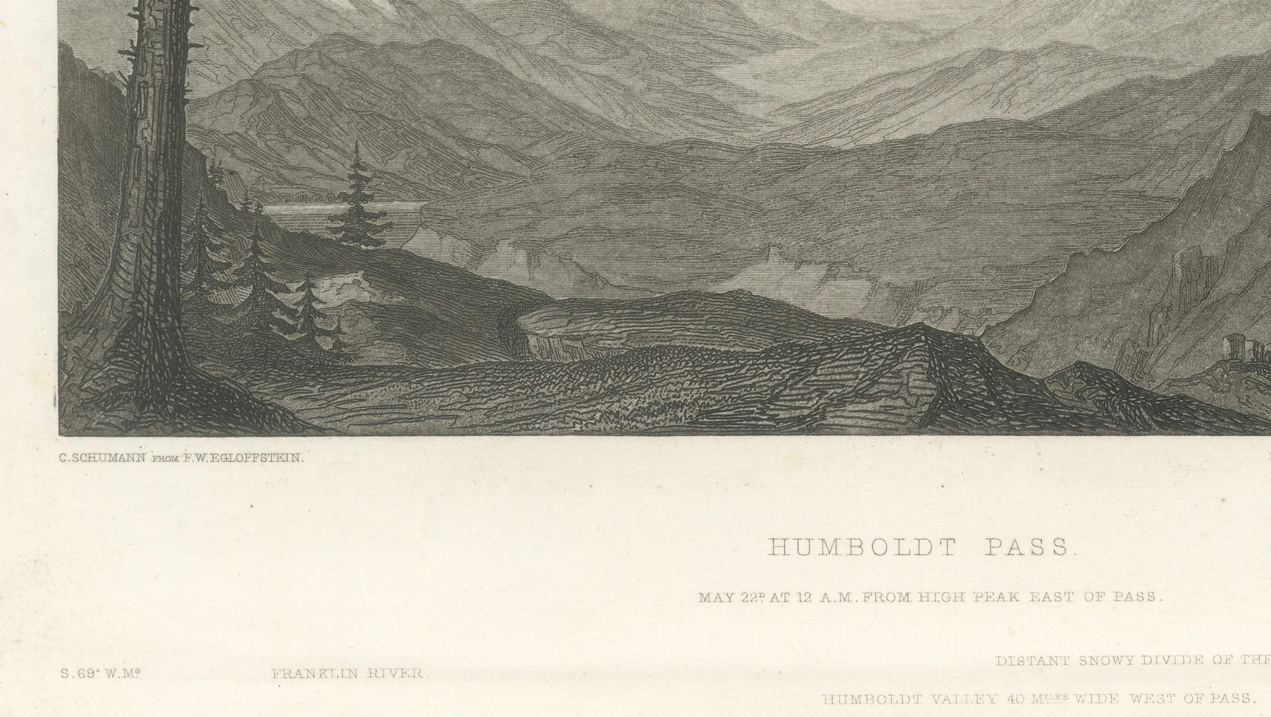 Humboldt Pass, Great Basin Nevada – Beckwith Survey Engraving, c.1855